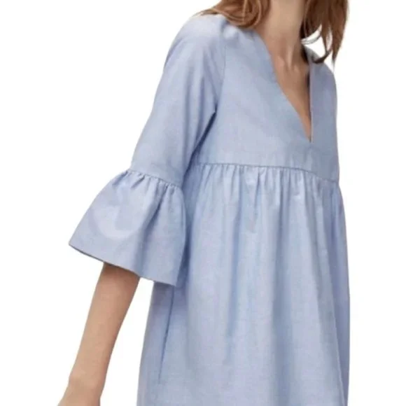 Aritzia Sunday Best Bell-Sleeve V-Neck Babydoll Dress - Picture 3 of 7